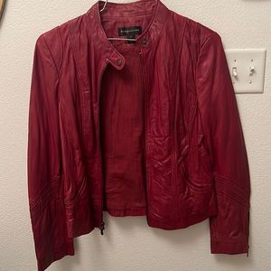 Bagatelle large red leather coat in excellent condition.